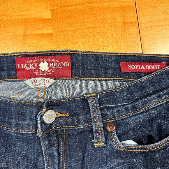 Lucky Brand Sofia Boot 7WC1003 Dark Wash Mid-Rise 5-Pocket Denim Jeans 10 x 30 - Picture 8 of 11